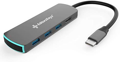 USB-C Adapter Hub sa HDMI, USB-3, Audio Out, MicroSD i SD | 8 u 1 Powered mikrofon & amp; Multi Adapter kompatibilan sa Mac, PC i