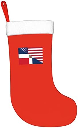 TZT američka zastava i zastava Dominikanske Republike Božićne čarape, Xmas Holiday Party pokloni za porodične dekoracije za odmor