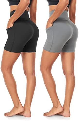 2 paketa biciklističke gaćice za žene sa džepovima-5 Buttery Control Tummy Control Atletic Work Work Worth Worth Worth Worth Yoga
