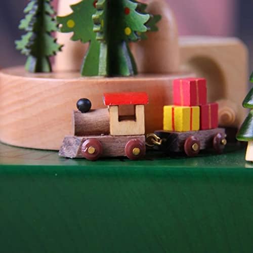 Uxzdx cujux kreativni božićni vlak Music Box Drvena retro rotirajuća muzička kutija lično dječje igračke koje šalju djevojke rođendanski poklon
