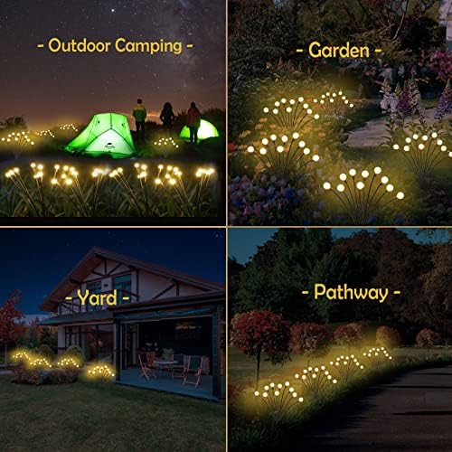 Solar Firefly Lights Starburst Swaying & nbsp; Vanjska svjetla za kočiće 10 LED 4 paketa topla bijela dekorativna rasvjeta Vodootporan