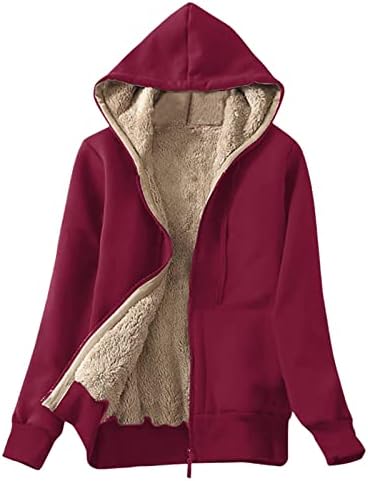 Jakne za žene Ležerne prilike Casual Parka Basic Solid s kapuljačom Flannel obloženi toplim kaputima Potpuno zip up zimske dukseve