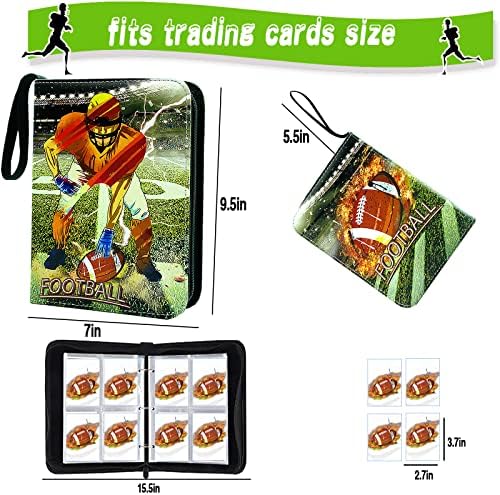 Vezivo za fudbalske kartice, vezivo za trgovačke kartice 4 džepa sa 50 uklonjivih Navlaka za 400 sportskih kartica, vezivo za držač
