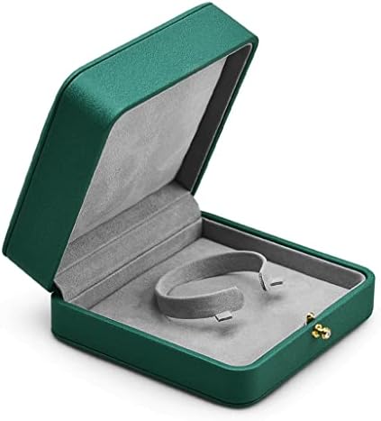 SAWQF zelena kutija za nakit vrhunska PU kožna kopča narukvica kutija za nakit poklon kutija za godišnjicu rođendana