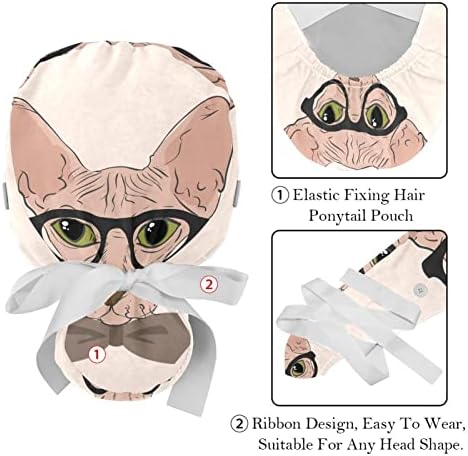 2 paketa Ručna mačka sa crnim naočalama Radna kapa Unisex Crip CAP