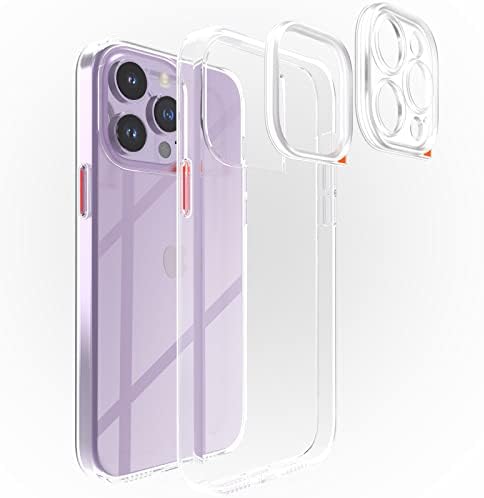 Tirvken iPhone 14 Pro Max Clear Case [zaštitnik objektiva fotoaparata] [Crystal Clear] [elegantno dugmid] [Odlična zaštita od pada]