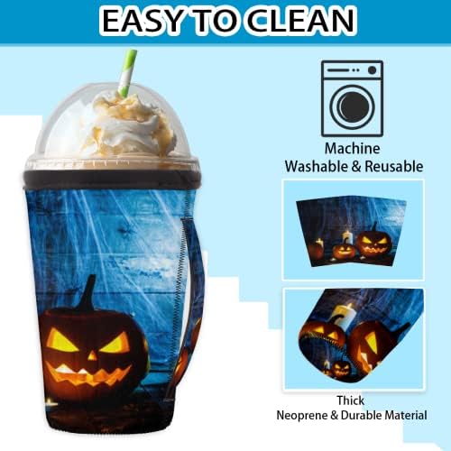 Halloween bundeva lanterna 40 rukav za punjenje za višekratnu upotrebu s ručkom neoprenskom ruhom za čaše za sode, latte, čaj, pića,