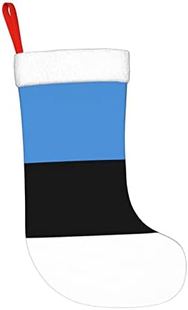 CutedWarf zastava Estonije Božićne čarape Xmas Holiday ornament Kamin Viseći čarapa 18 inča čarape