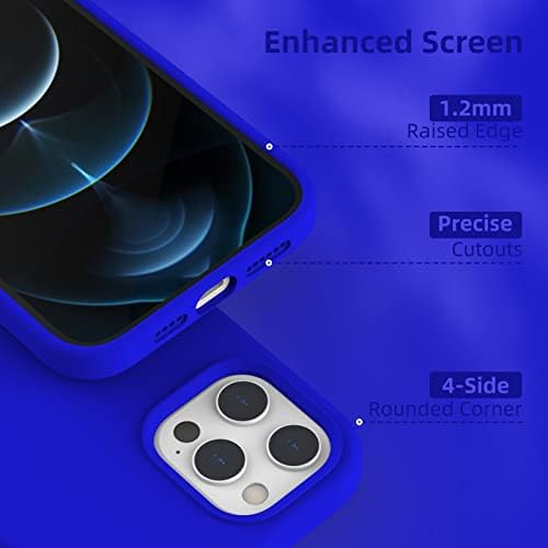 K tomoto iphone 12 pro max case 6,7 inča, tekući silikonski gel gumeni gumeni cijelo tijelo otporno na udarce s mekom oblogom od mikrovlakana,