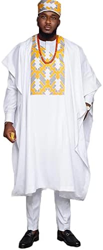 HD afrička muška odjeća Agbada Attire Embory Boubou Caftan 3 komada Oprema za muškarce dugih rukava