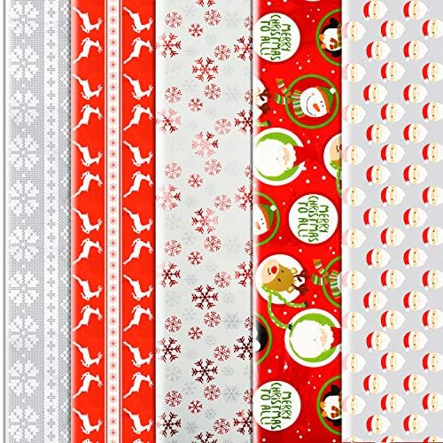 Konsait 10 listova Presavijeni veliki Božić papir za umotavanje tradicionalni poklon Wrap 50 * 76cm Božić svečani dizajn Bulk - Kids