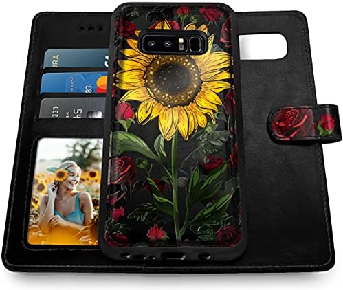 Shields up Galaxy Note 8 torbica za novčanik, [odvojiva] magnetna torbica za novčanik sa utorima za kartice & amp; narukvica za djevojčice/žene,