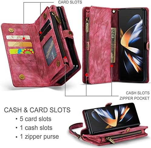 CaseMe za Samsung Galaxy Z Fold 4 5G novčanik slučaj poklopac sa S Pen držač za žene muškarci Durable Premium Koža Folio PU sa karticom