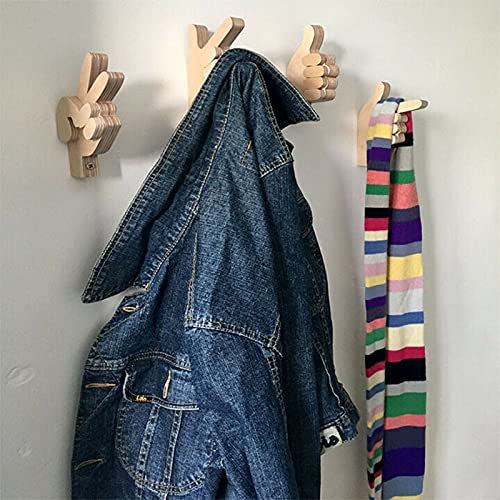 Baishitop modna kreativnost Zanimljiva drvena gesta kuka za odjeću, multifunkcionalna drvena kuka za kućni ukras