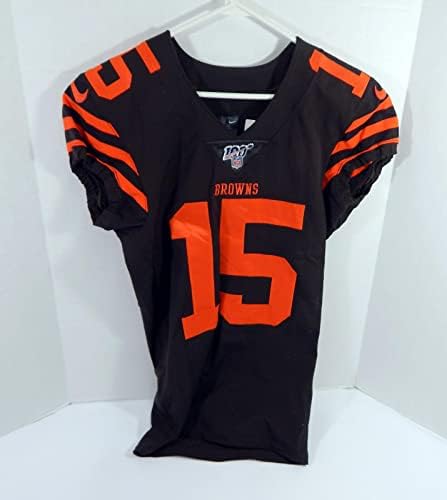 2019 Cleveland Browns 15 Igra izdana smeđa dres Boja Rush 100th P NP R - nepotpisana NFL igra Rabljeni dresovi