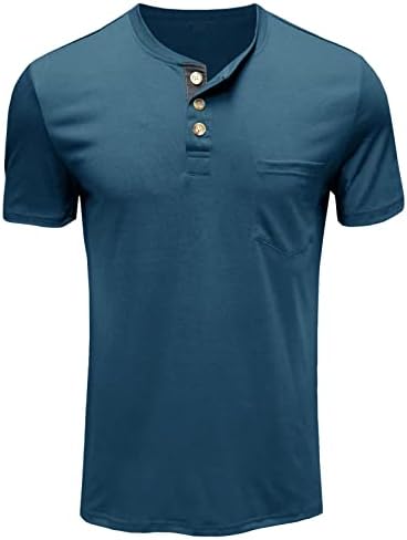 Muški casual golf bez ovratnika za golf tee suho fit rastezljive lagane majice pamučni džep kratki rukav