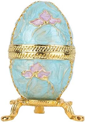 Zerodis nakit nakita u stilu Nakit Organizator TRINKET ENAMELEASTER jaje Vintage 2inch Vintage emamllight plavi fabrež jaje
