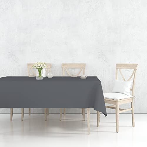 ART BOX pravougaoni stolnjak 62x102 inča otporan na mrlje, periva pamuk stolnjak dekorativna Navlaka za kućne svadbene Bankete restorani trpezarijski sto siva