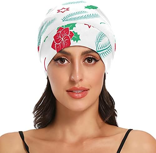 Skubana kapa za spavanje Radni šešir Bonnet Beanies za žene cvjetni listovi cvijeće Cvijeće Božića Nova godina Zimska spavanja kapu