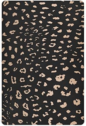 Alaza Realistic Leopard Cheetah Ispis listova za životinje Opremljene bassinet listove za dječake Djevojke za djecu, standardne veličine