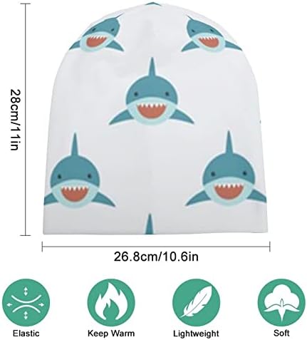 Baikutouan Happy Sharks Print kapice za muškarce žene sa dizajnom Lobanja kapa