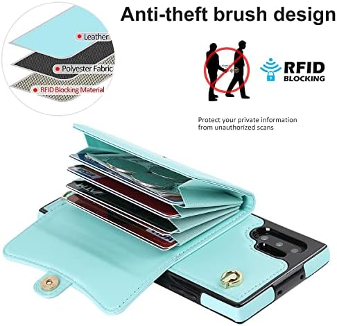 Asuwish TELEFONS TELEFONSKIH TONICA 10 PLUS Note10 + 5G poklopac novčanika s RFID blokiranjem nosača kreditne kartice WHORST Crossbody