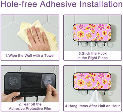 Ljepljivi kukiča od nehrđajućeg čelika za ručnik kaput zidne kuke zaglavljene u kupaonici ili kuhinji ružičasti leptir