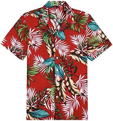 Muški vintage bowling košulje Havajske majice s kratkim rukavima na majici majica casual opuštena-fit plaža na vrhu muškarce
