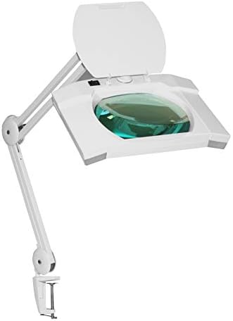 Vision Scientific VF0100-1,75 X LED lampa za uvećanje pravougaonika–1,75 X uvećanje, 7,5 X 6,2 prečnik sočiva, zglobna ruka sa postoljem