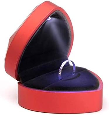 diskontstore145 savršena kutija za prsten, lako se uklapa u vaš džep ili torbicu u obliku srca nakit poklon kutija za LED svjetlosni