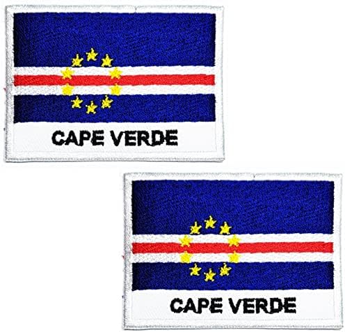 Kleenplus 2kom. 1, 7X2, 6 INČA. Cape Verde zastava zastava vezeni Applique željeza na Sew On Patch kvadratni oblik Zastava zemlja