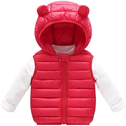 Jjhaevdy Baby Boys Girls Puffer jakna Zima topla runo podstavljena jakna od kaputa sa kapuljačom od lagane vanjske odjeće