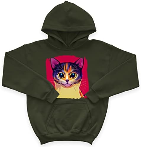 Slatka smiješna mačka dječja spužva Fleece Hoodie - Crtani dječji hoodie - tiskana hoodie za djecu