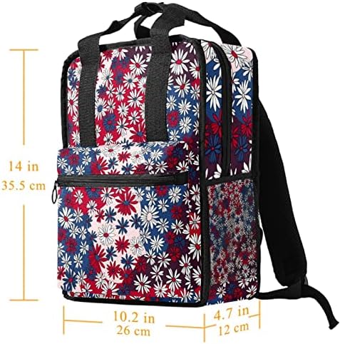 Tbouobt putni ruksak lagani laptop casual ruksak za žene muškarci, daisy crvena plava vintage cvjetni