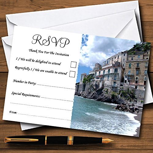 Romantična Amalfijska obala Italija Personalizirane RSVP kartice