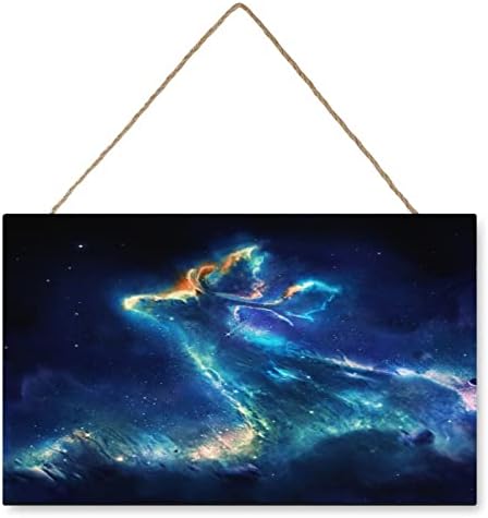 Izvan Galaxy Space Trendy Drveni znak sa visećim žicom za plaketa zidne ukrase natpisom oznake