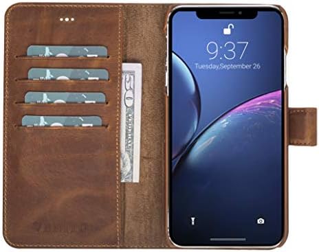 Venito Florence kožna torbica za novčanik kompatibilna sa iPhoneom Xs Max - Extra Secure sa RFID blokadom-odvojivi novčanik za telefon - Antique Brown