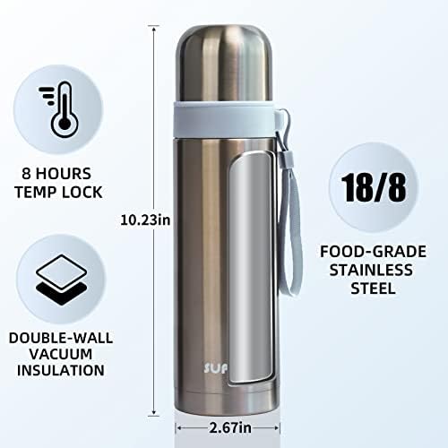 Termos boca od nehrđajućeg čelika, Supkit 17oz Termos za vruća pića, BPA Besplatna, izolirana čaša za vrijeme održavaju vruću i hladnu,