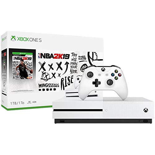 Microsoft Xbox One S 1TB sa NBA 2K19 snopom sa crvenim mrtvim otkupom 2 za Xbox One, Xbox Live 3Sred Gold Članstvo i Xbox bežični kontroler bijeli