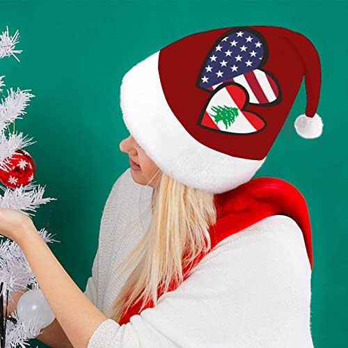 Zaključavanje srca Američki Libanon zastavu Božić kape Bulk odrasle kape Božić šešir za odmor Božić potrepštine