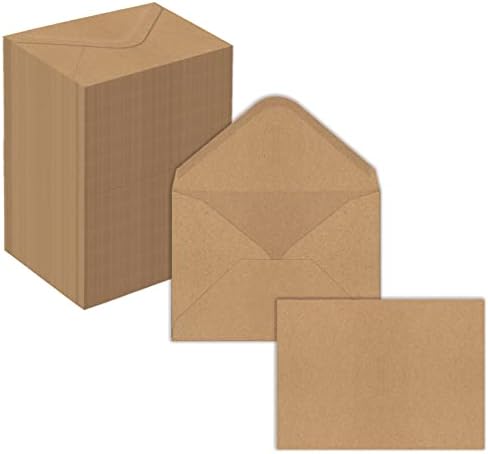 Kraft Mini koverte, 4 x 2.75, jak 35 lb. Papir, Konturirani gumeni preklop, koverte za poklon kartice, vizit karte, cvjetne kartice