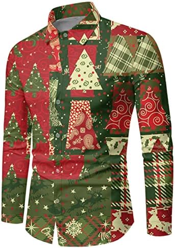 Wybaxz božićne majice za muške jesenski zimski božićni božićni dugi rukav pun print Svečana smiješna posebna atmosfera