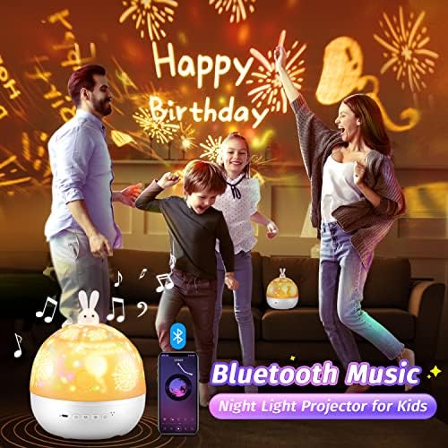 Jedno vatreno noćno svjetlo za djecu, Bluetooth Muzika Dječija noćna svjetla za spavaću sobu, 96 načina svjetla Baby Night Light projektor,