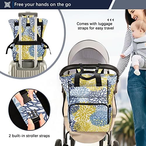Runnear proljetni plavi cvjetni uzorak ruksak ruksak babde dječački bag ruksak ruksak za bebe Pelene za bebe Višenamjenska putovanja