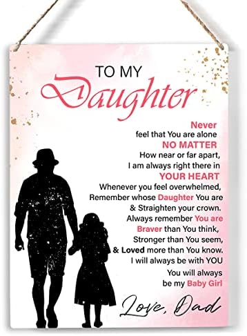 Kćeri se sjeća da ste hrabriji nego što mislite da je drveni znak moju kćer drvene znakove rustikalne viseće plakete Početna Zidna