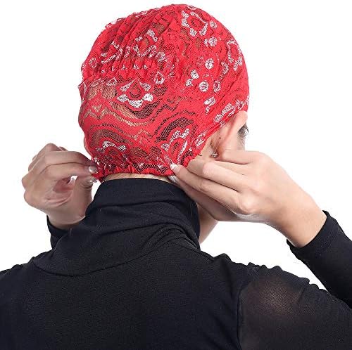 Ženska kapa kapa etnička mrežasta čipkasta marama za glavu rastezljiva muslimanska zamotana Turban modna vrećasta pokrivala za glavu