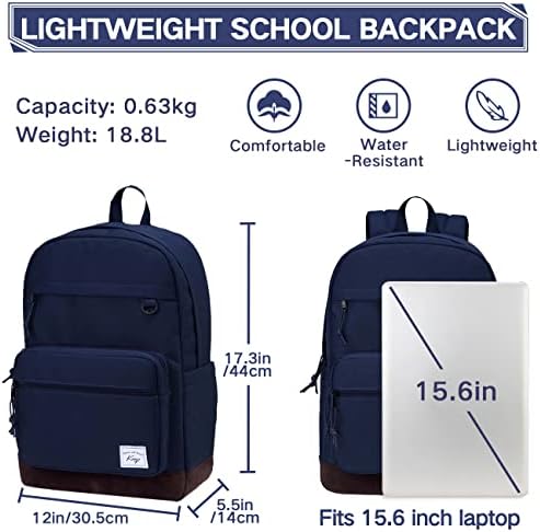 Kasqo školski ruksak, vodootporan lagani ruksak za muškarce žene Ležerna Fakultetska putna torba za tinejdžere djevojčice plava