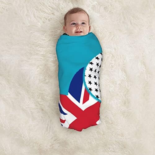 British zastava i američka zastava bebe pokrivač koji prima pokrivač za novorođenčad novorođenčad omota