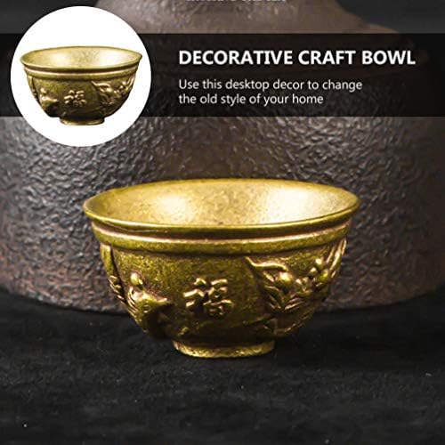 Nuobesty Brass Feng Shui Bowl Wealth Money Bowl Brass Desktop Ornament za kućni uredski mesing zanati Kućni obručni čestitski poklon