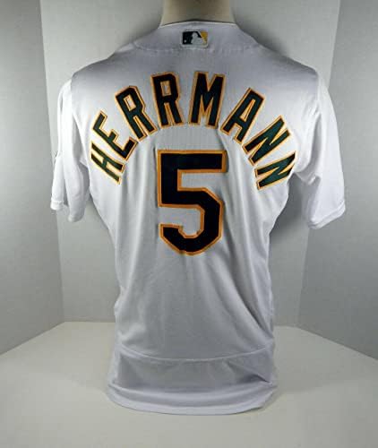 2019 Atletika Oaklanda Chris Herrmann 5 Izdana bijeli dres 150 P 1468 - Igra Polovni MLB dresovi